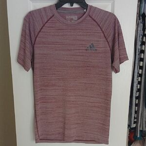Adidas Men's Heathered Red Short Sleeve Tee